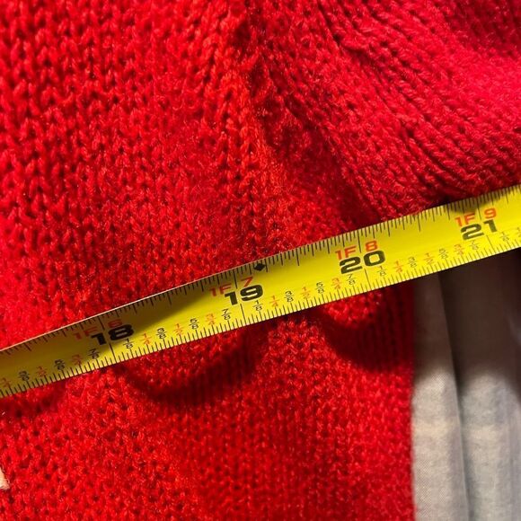 Basic Editions Christmas Patchwork Santa Snowman Knit Zip Up Sweater Large - Picture 14 of 14